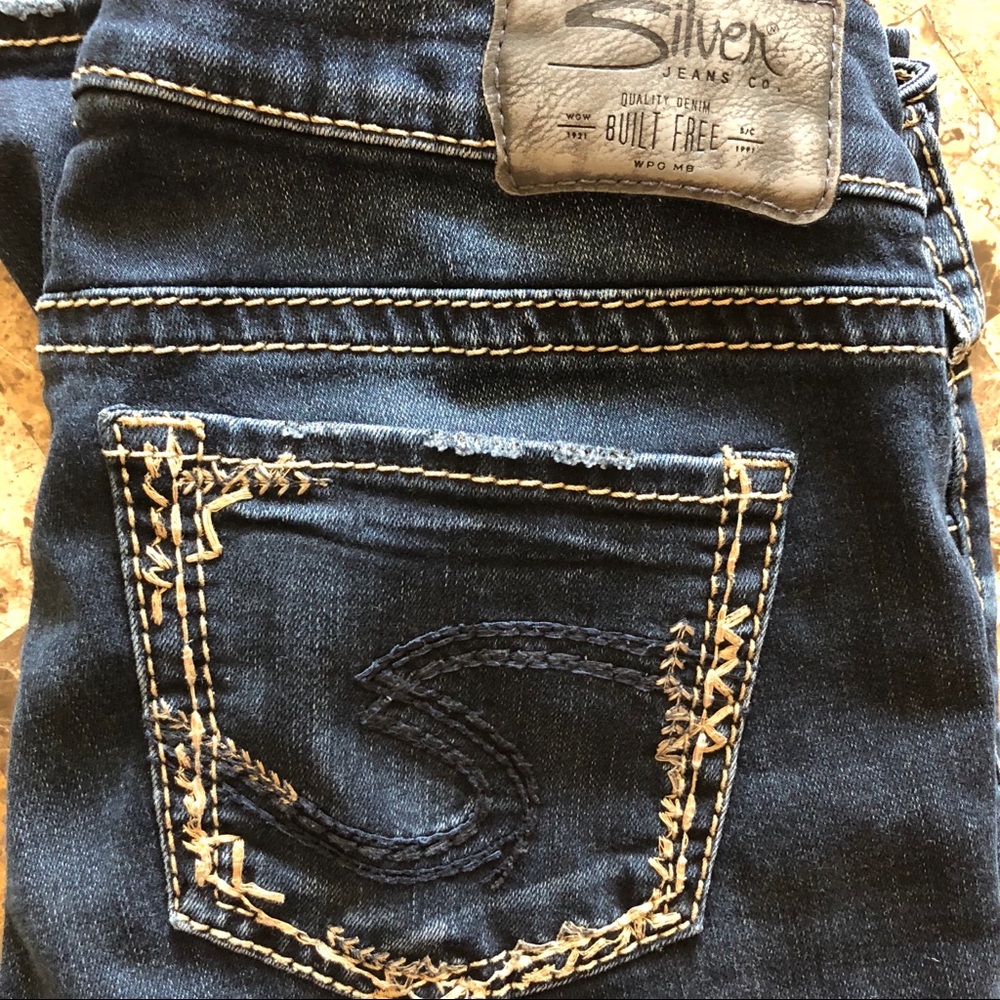 Silver Elyse Mid Rise Slim Boot Cut Jeans